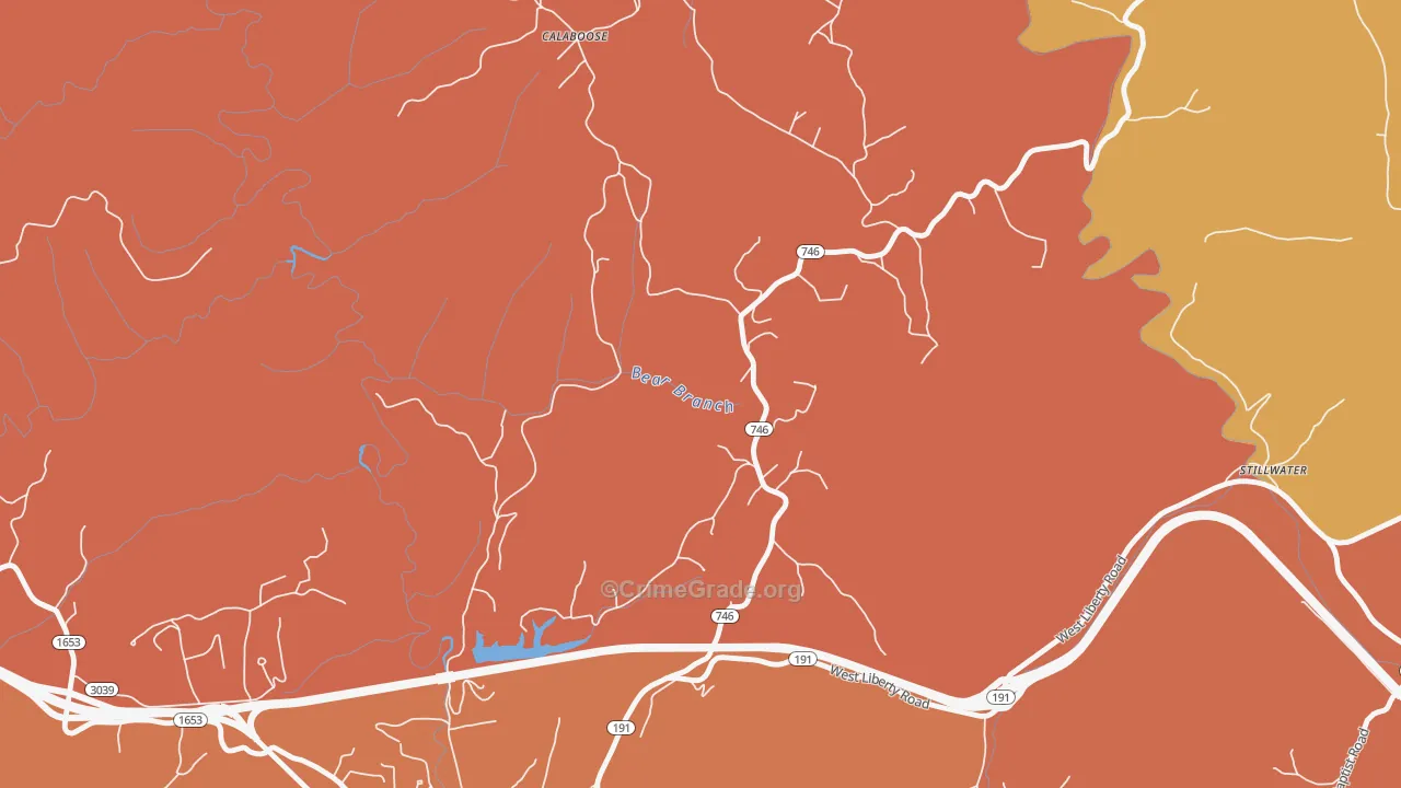 Stillwater, KY Map of Burglary Rates