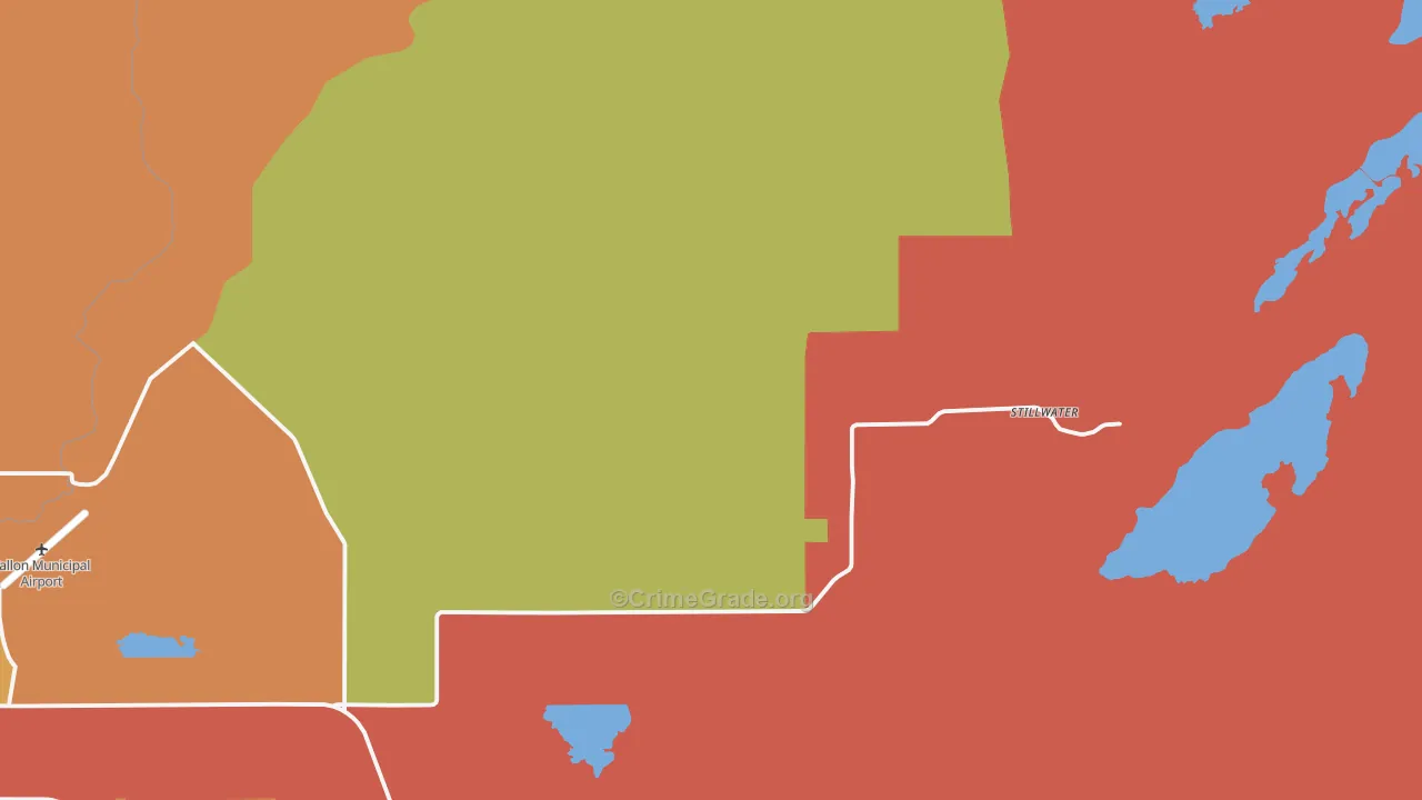 Stillwater, NV Map of Burglary Rates