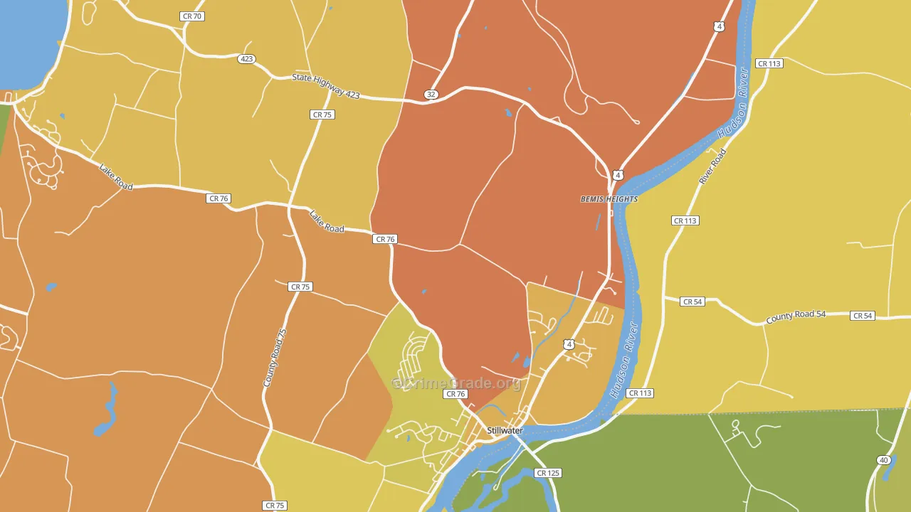 Stillwater, NY Map of Burglary Rates