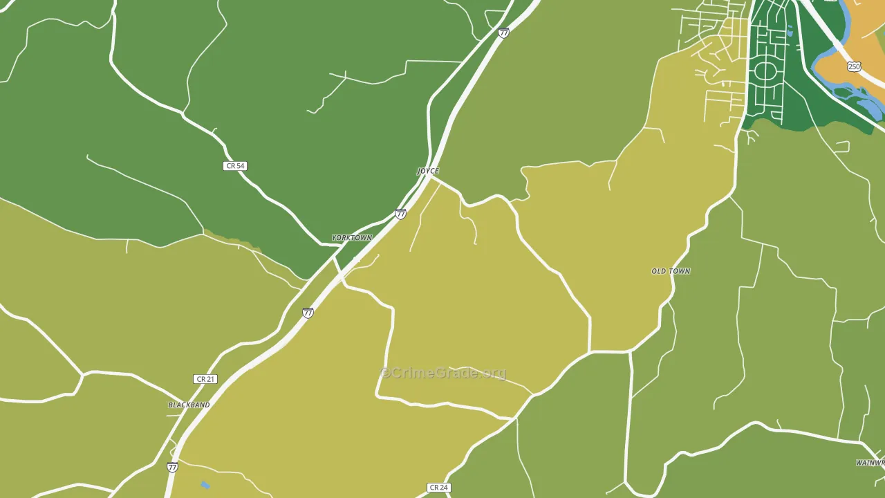 Stillwater, OH Map of Burglary Rates