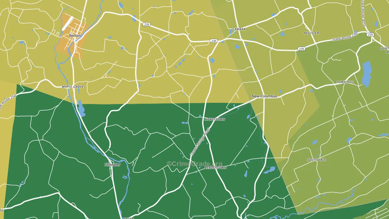 Stillwater, PA Map of Burglary Rates