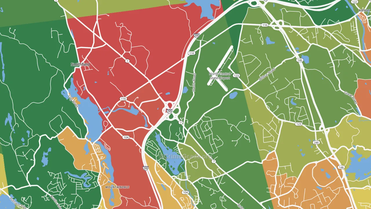 Stillwater, RI Map of Burglary Rates