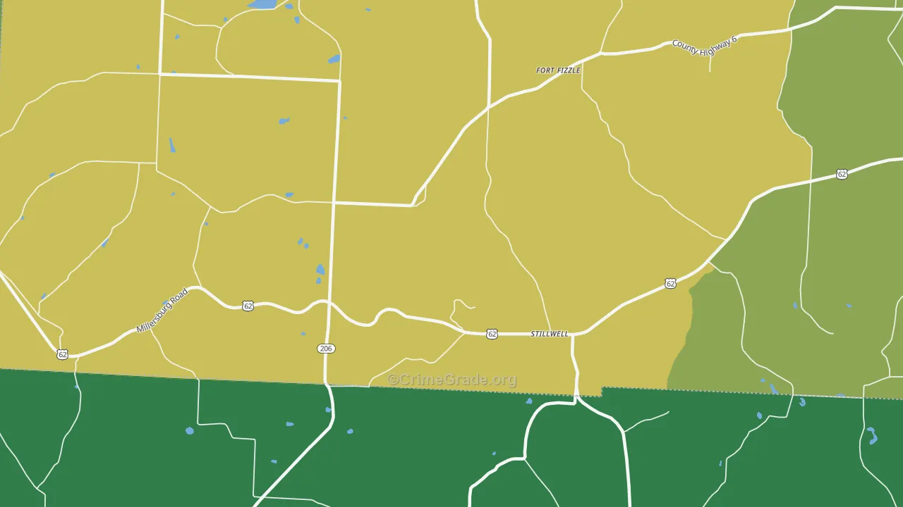 Stillwell, OH Map of Burglary Rates
