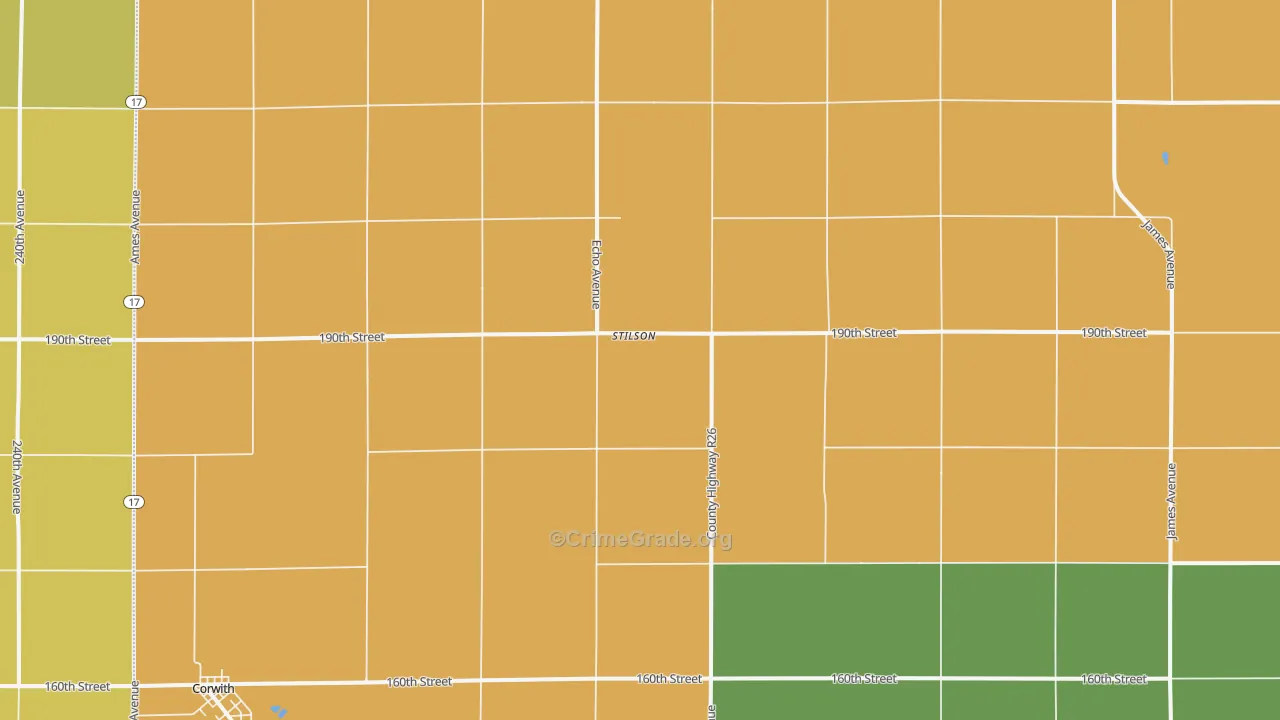 Stilson, IA Map of Burglary Rates