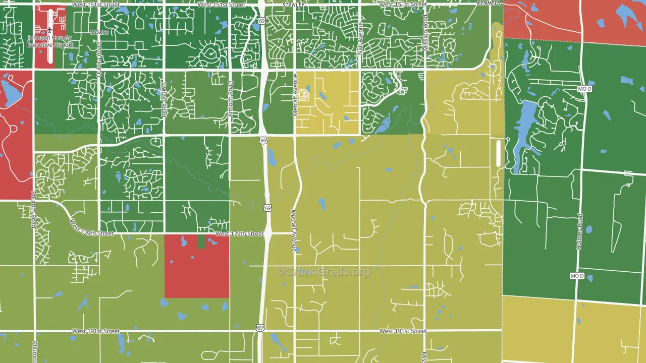 Stilwell, KS Map of Burglary Rates