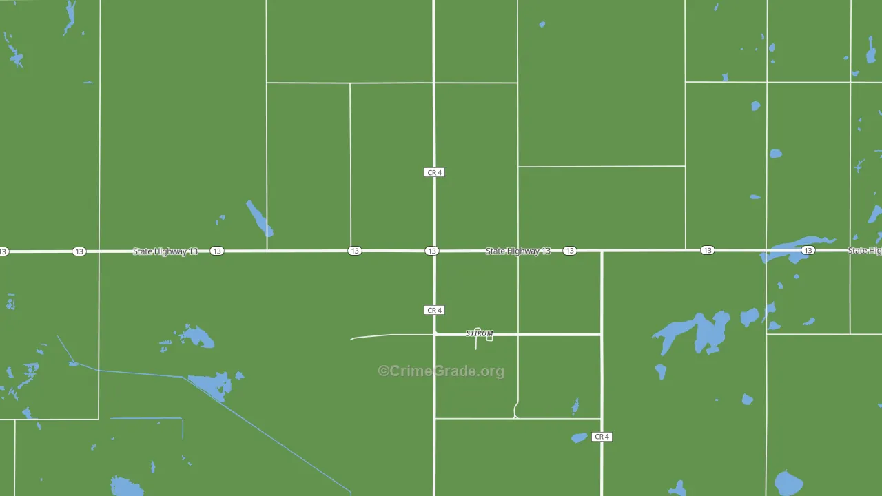 Stirum, ND Map of Burglary Rates