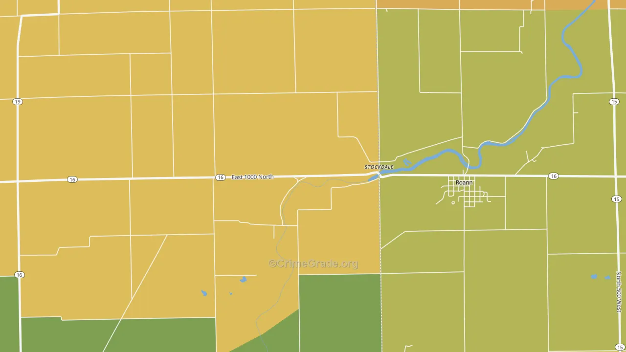 Stockdale, IN Map of Burglary Rates