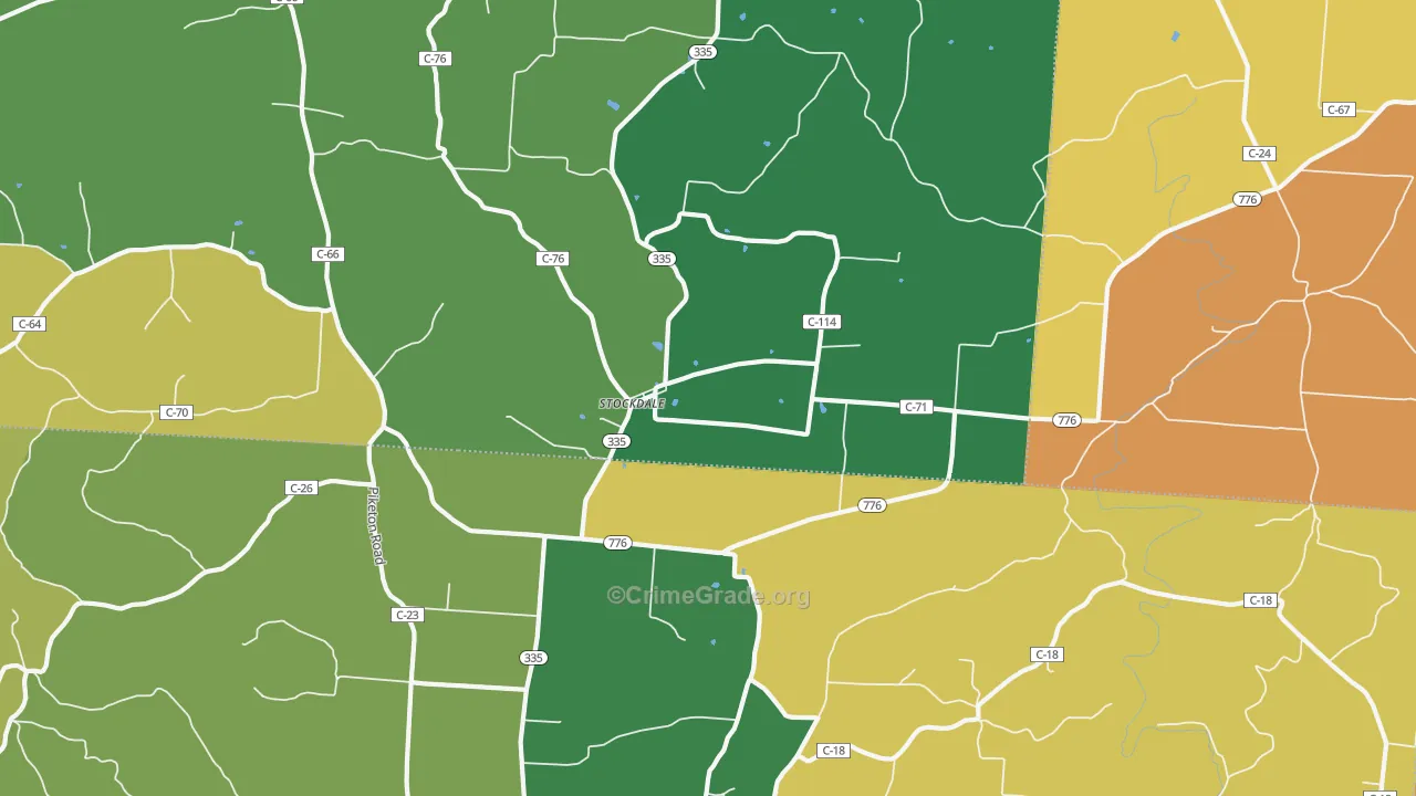 Stockdale, OH Map of Burglary Rates