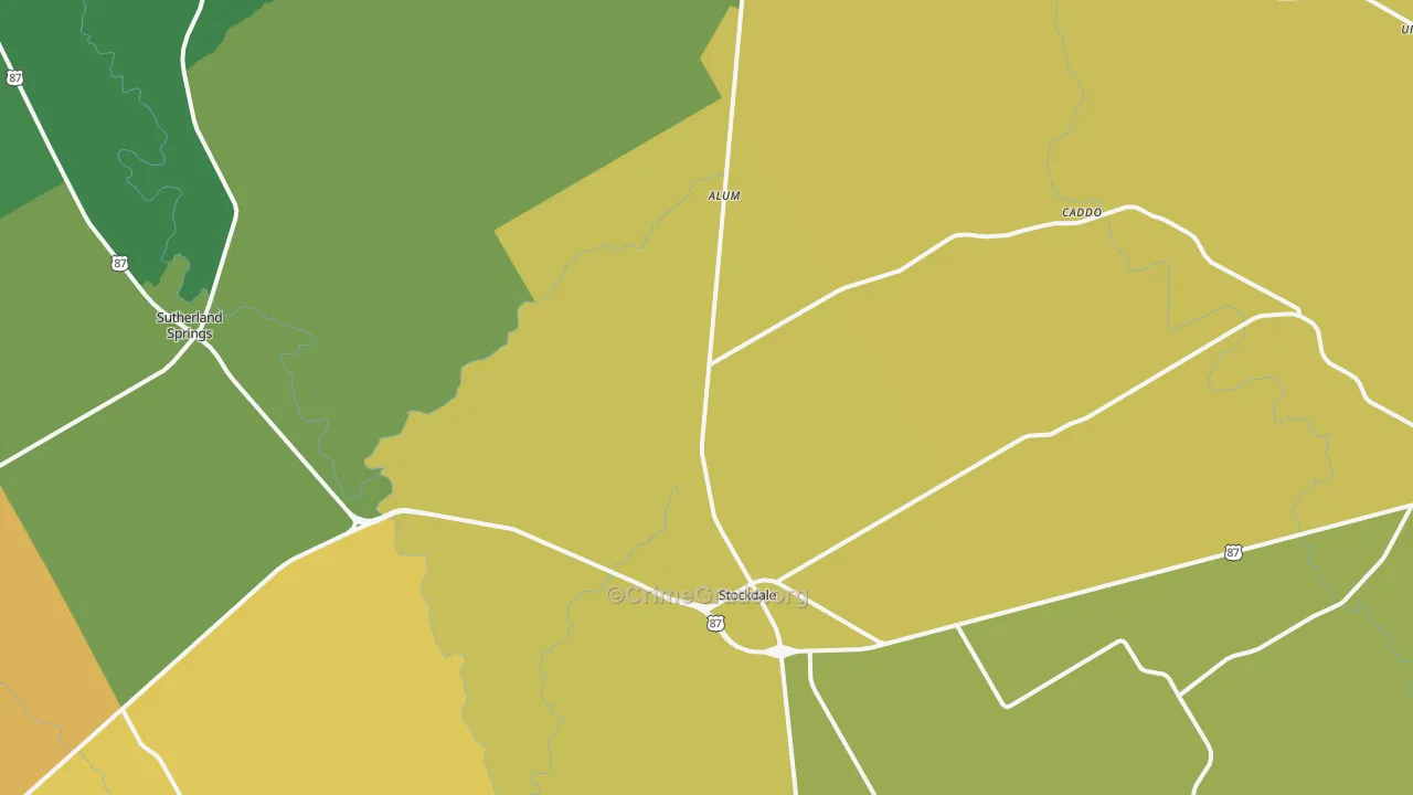Stockdale, TX Map of Burglary Rates