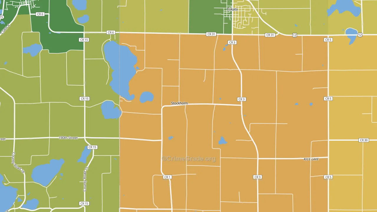 Stockholm, MN Map of Burglary Rates