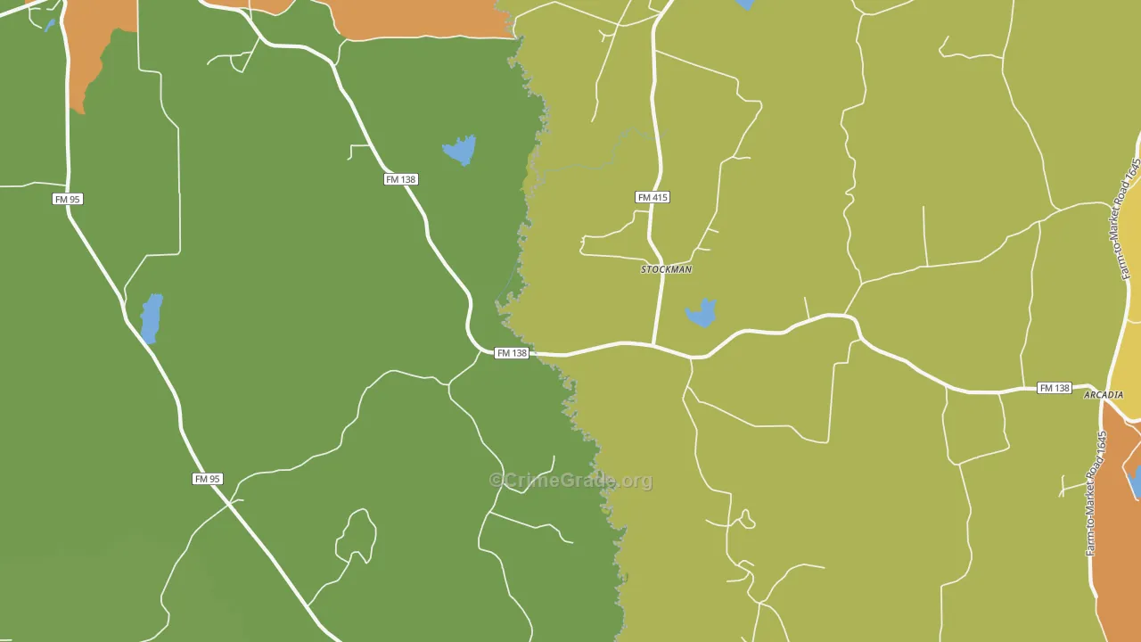 Stockman, TX Map of Burglary Rates