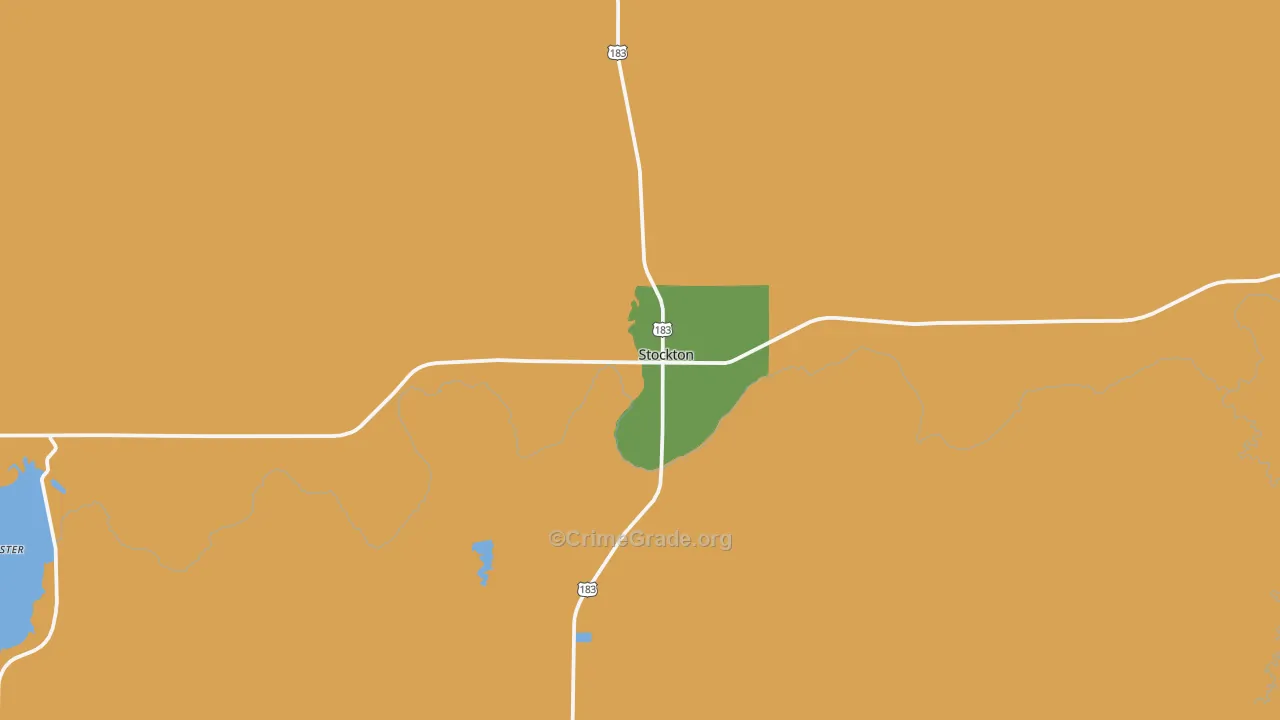 Stockton, KS Map of Burglary Rates
