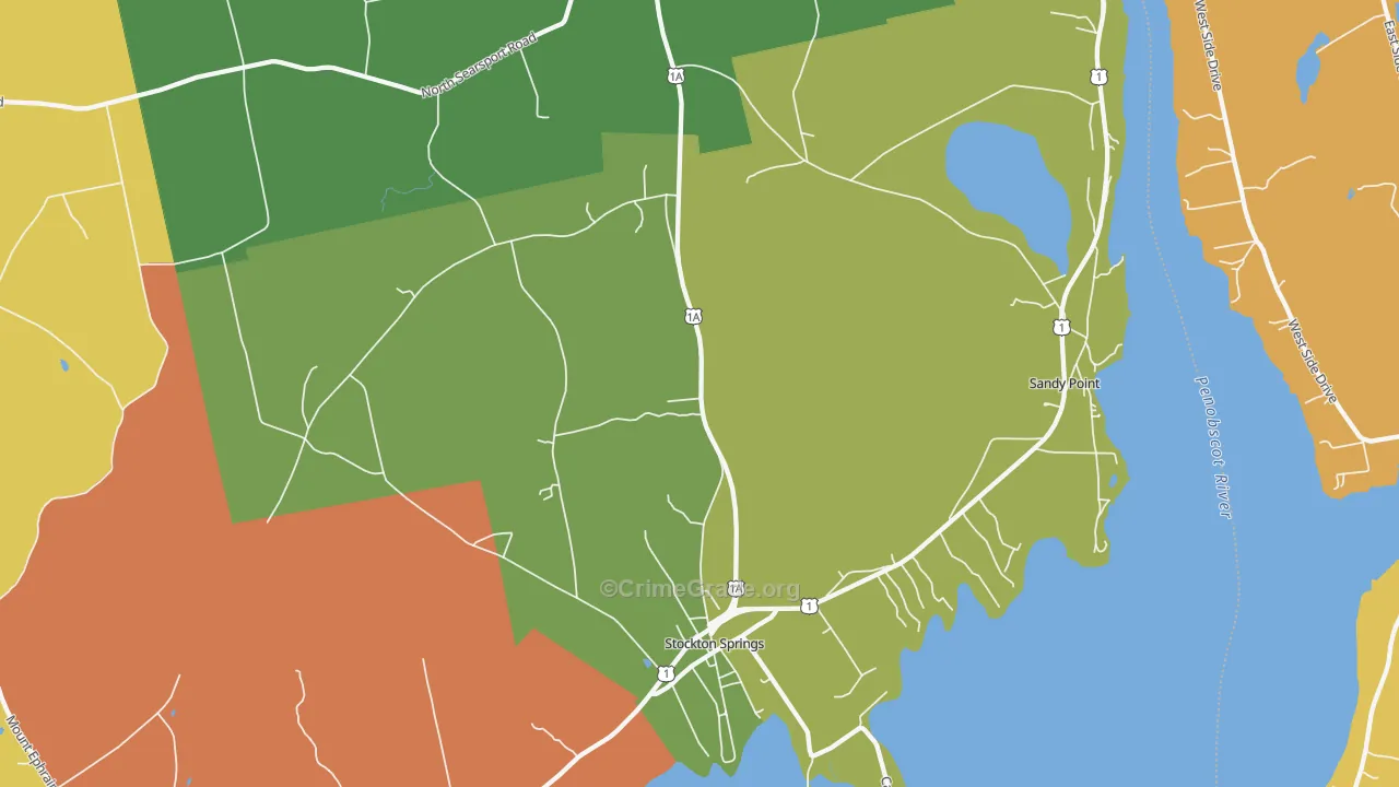 Stockton Springs, ME Map of Burglary Rates