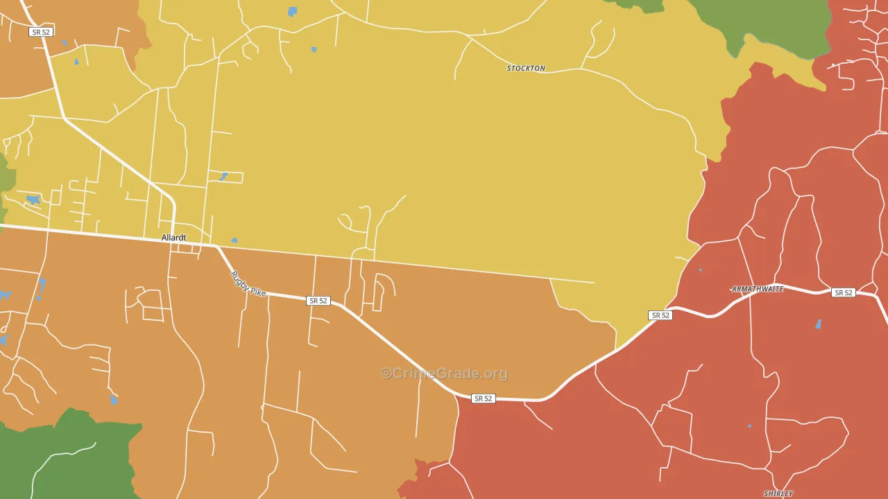 Stockton, TN Map of Burglary Rates