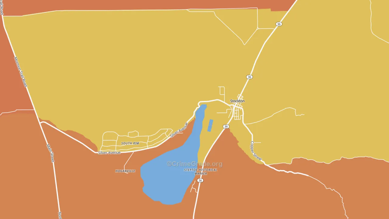 Stockton, UT Map of Burglary Rates