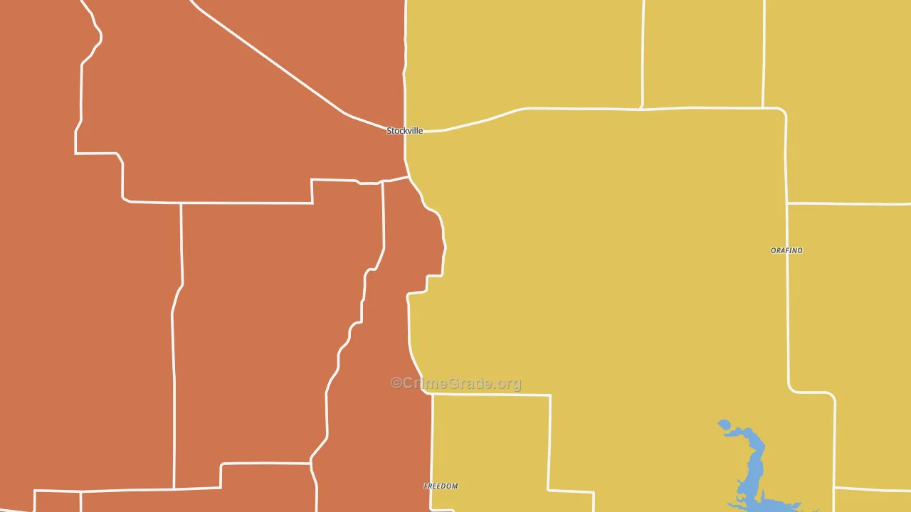 Stockville, NE Map of Burglary Rates