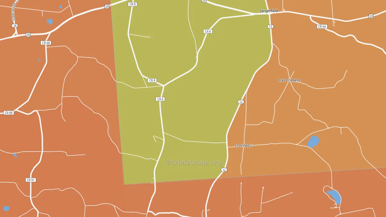 Stockwell, NY Map of Burglary Rates