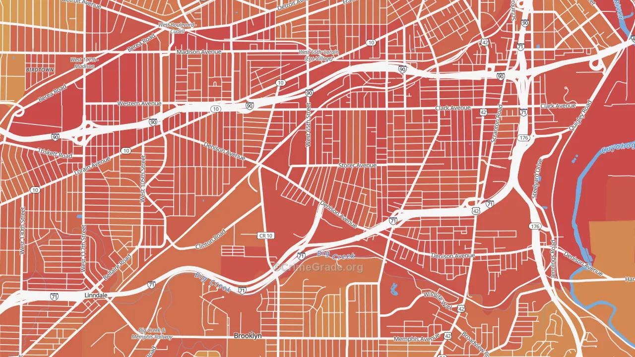 Stockyards, Cleveland, OH Map of Burglary Rates