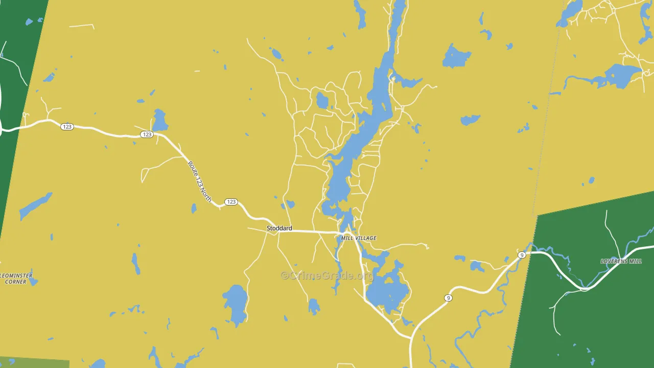 Stoddard, NH Map of Burglary Rates