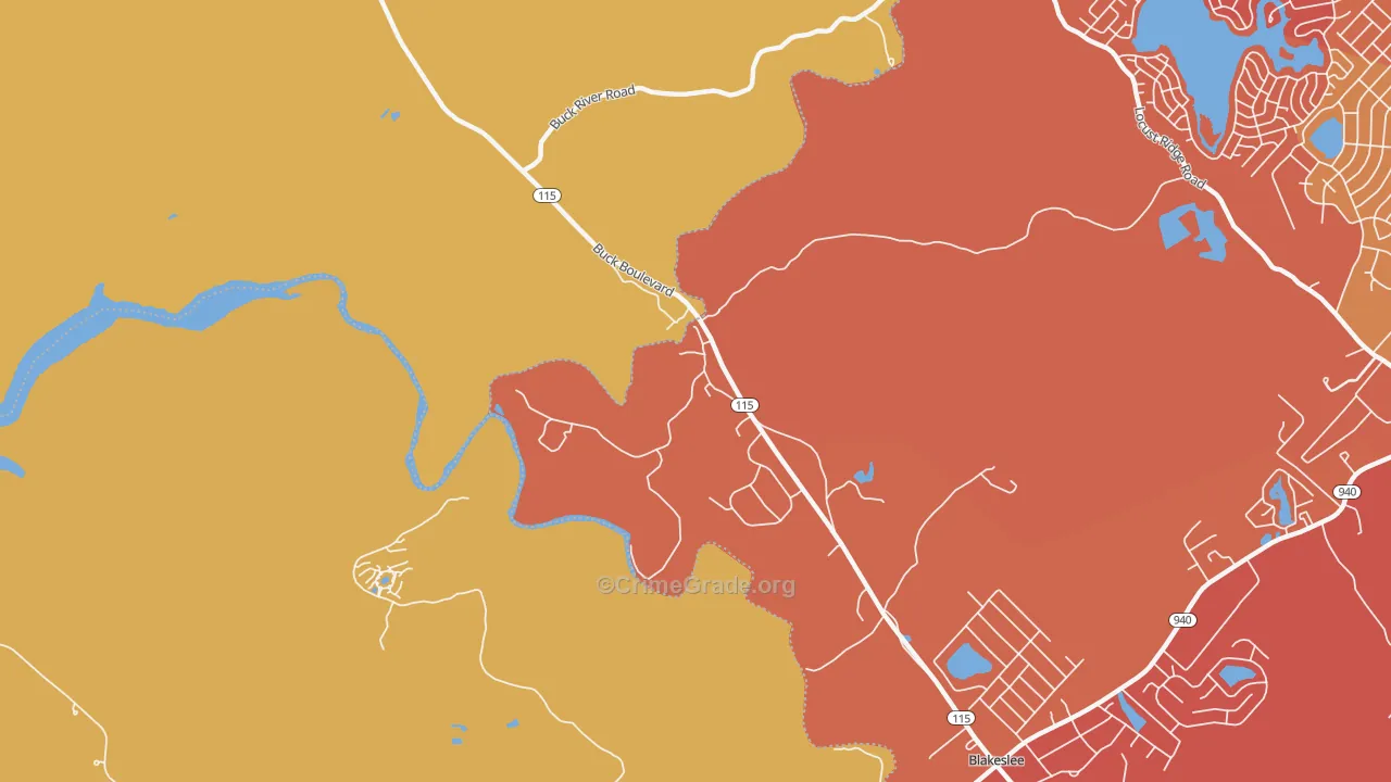 Stoddartsville, PA Map of Burglary Rates