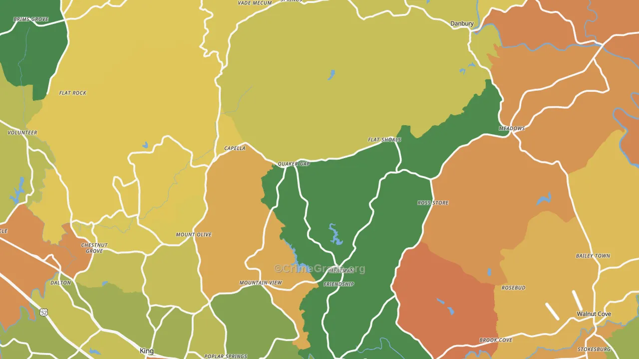 Stokes County, NC Map of Burglary Rates