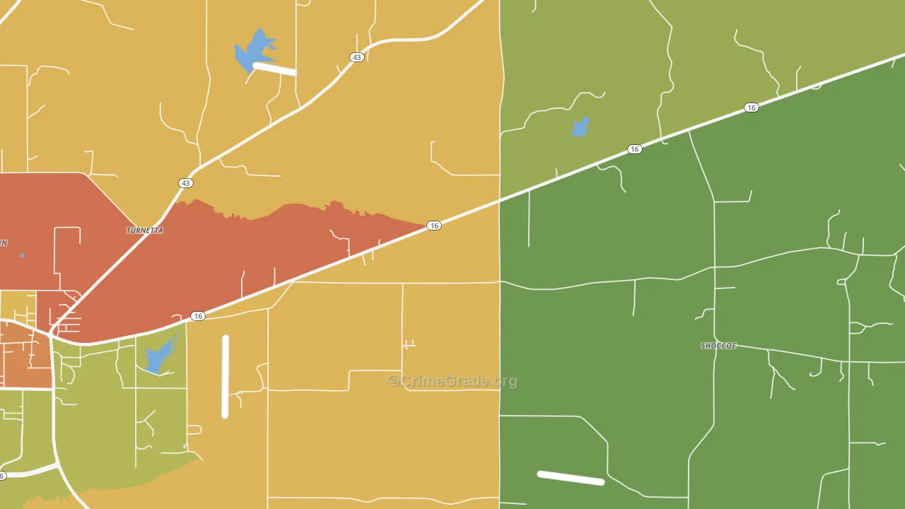 Stokes, MS Map of Burglary Rates