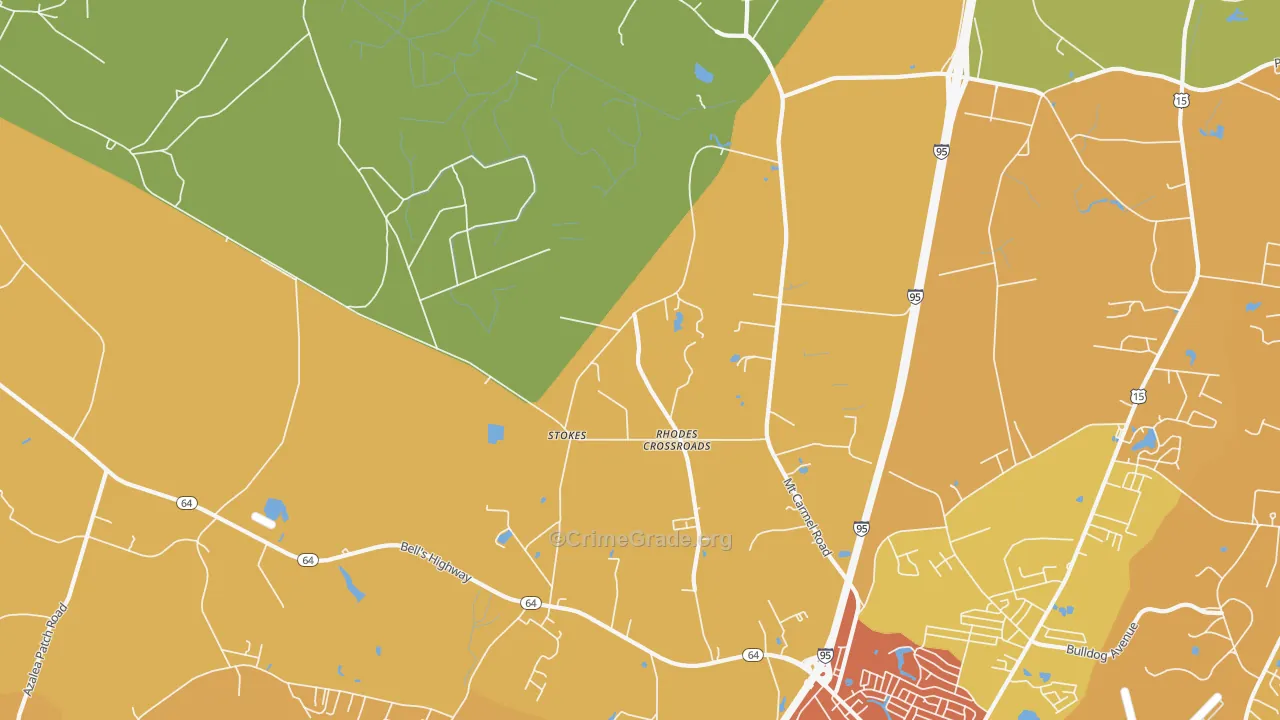 Stokes, SC Map of Burglary Rates