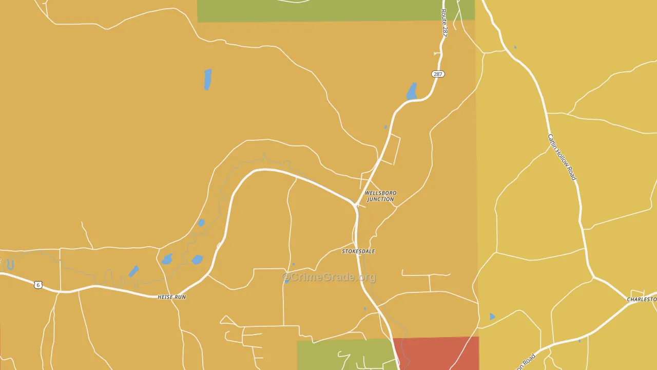 Stokesdale, PA Map of Burglary Rates