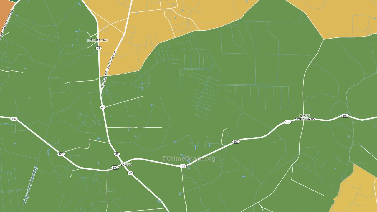 Stokestown, NC Map of Burglary Rates