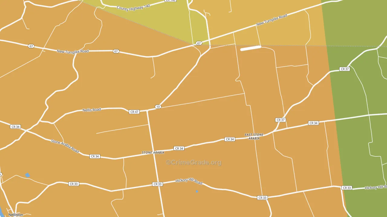 Stone Arabia, NY Map of Burglary Rates