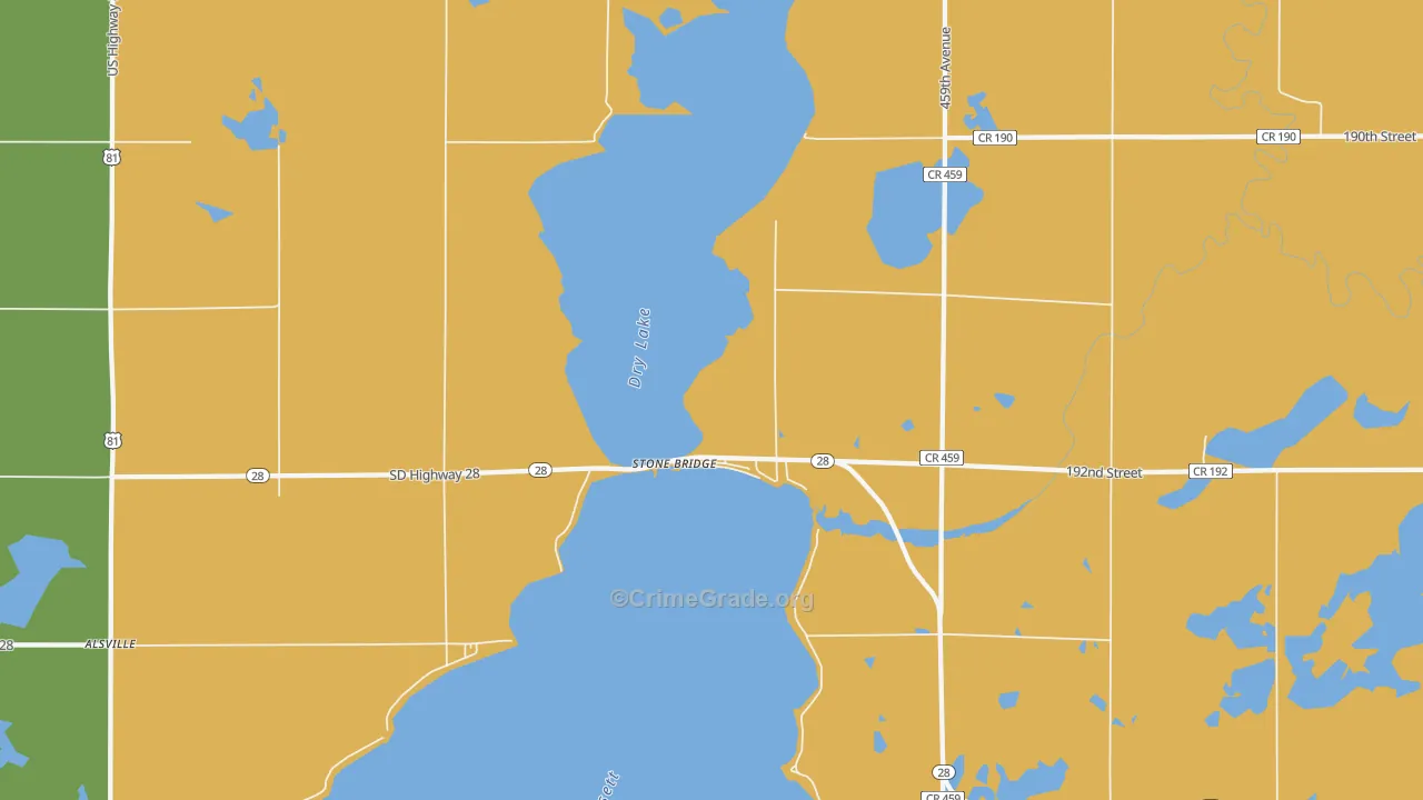 Stone Bridge, SD Map of Burglary Rates