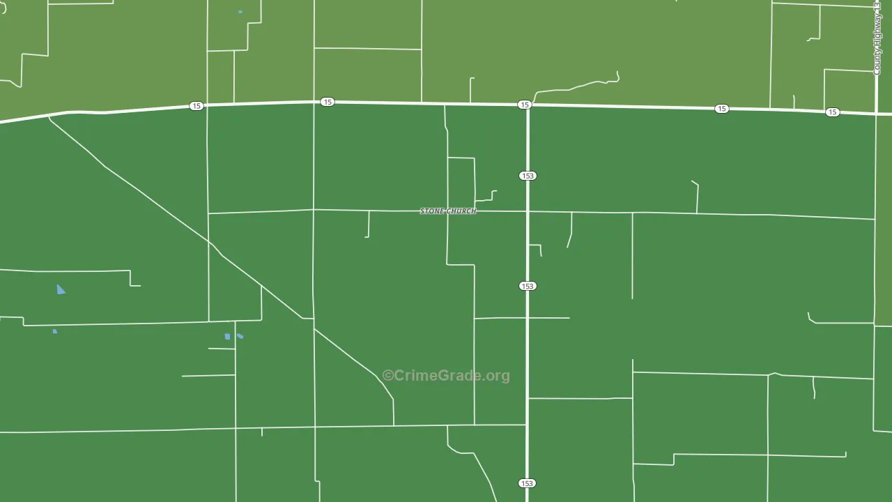 Stone Church, IL Map of Burglary Rates