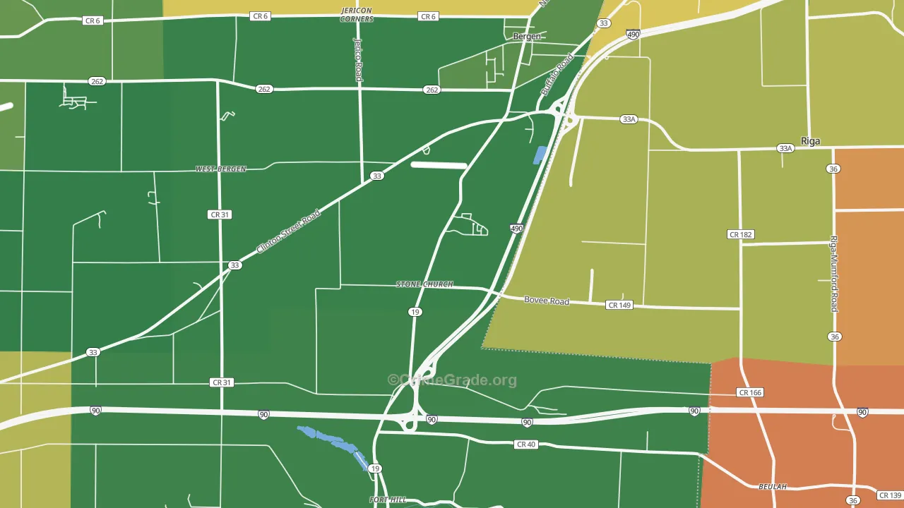Stone Church, NY Map of Burglary Rates