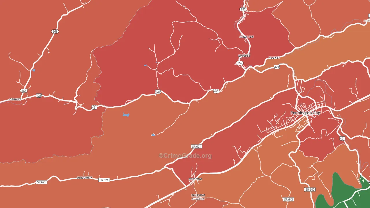 Stone Creek, VA Map of Burglary Rates