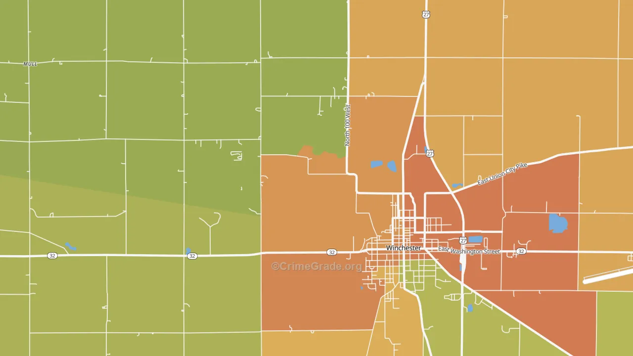 Stone, IN Map of Burglary Rates