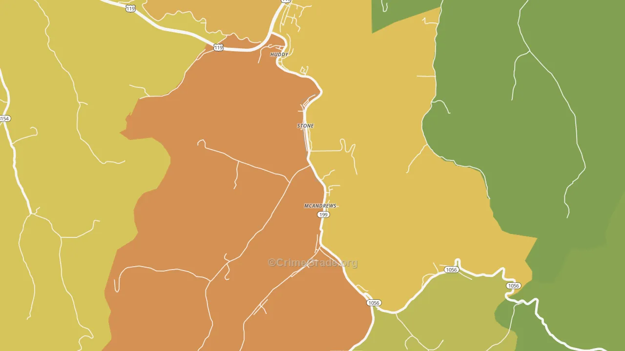Stone, KY Map of Burglary Rates