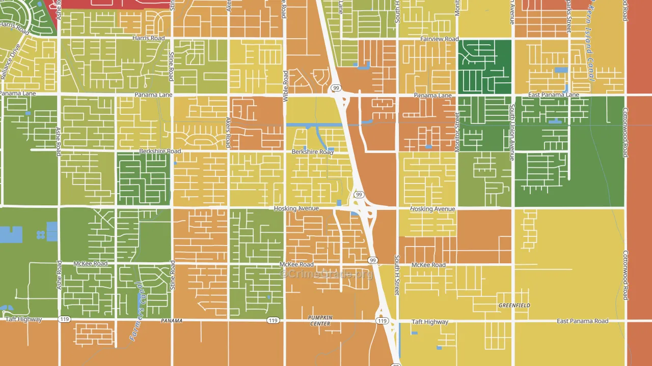 Stone Meadows, Bakersfield, CA Map of Burglary Rates