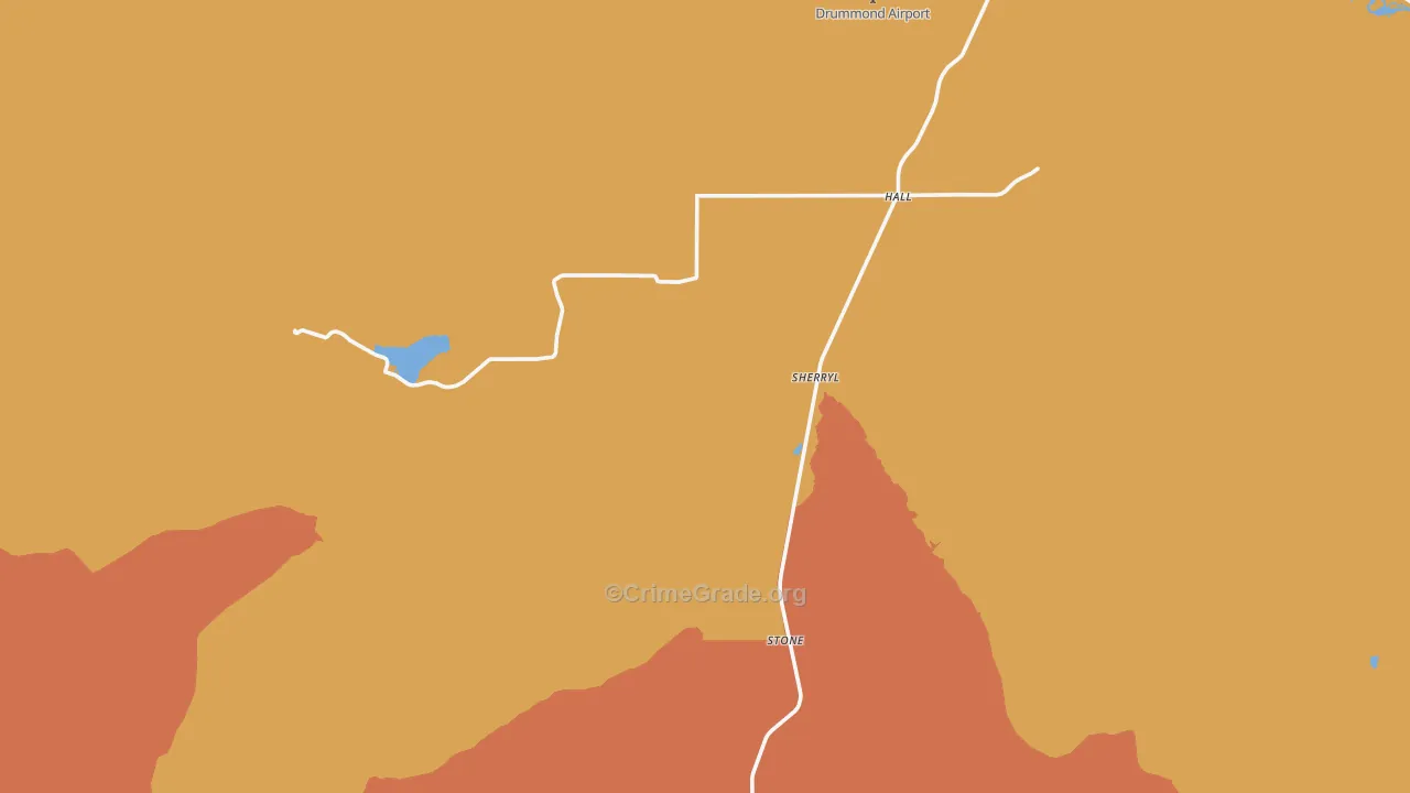 Stone, MT Map of Burglary Rates