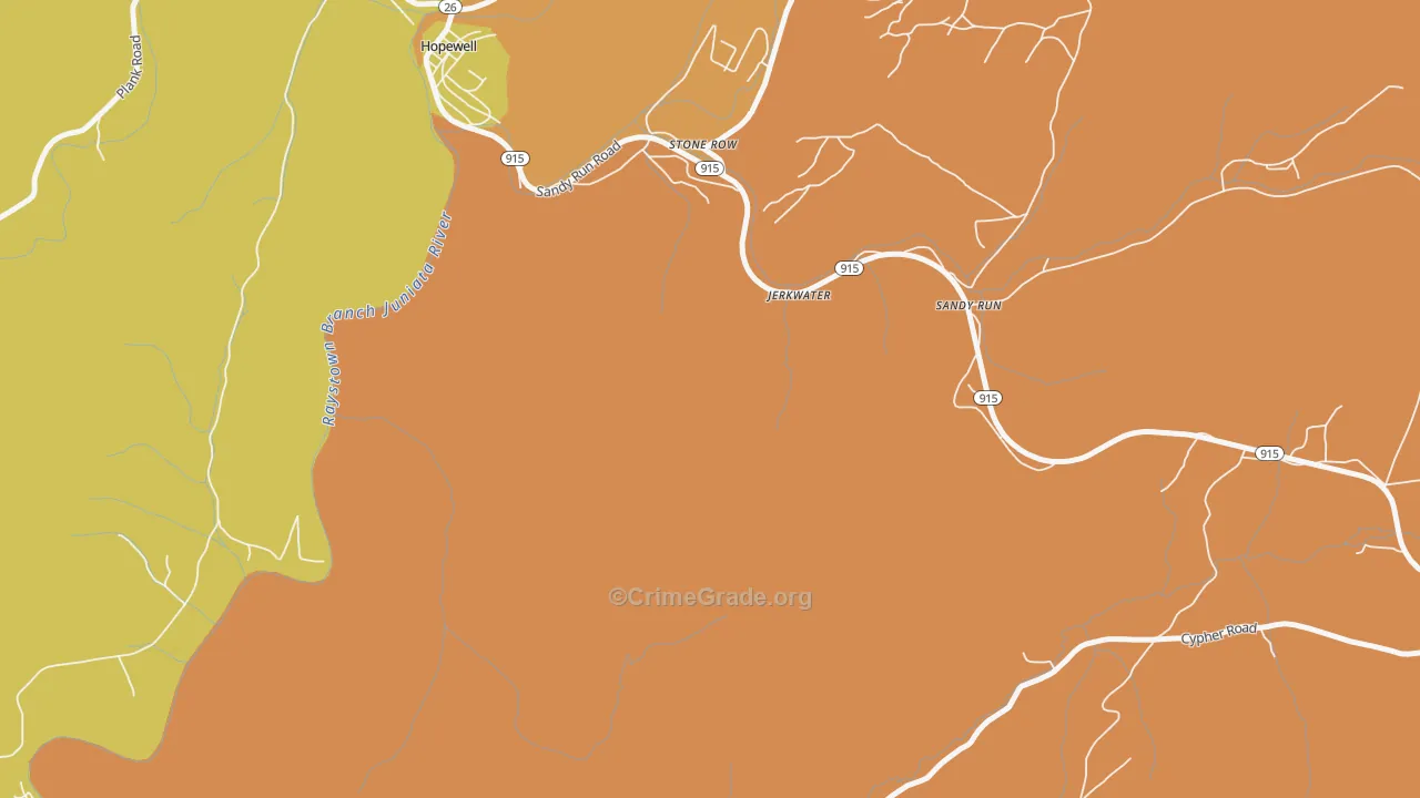 Stone Row, PA Map of Burglary Rates