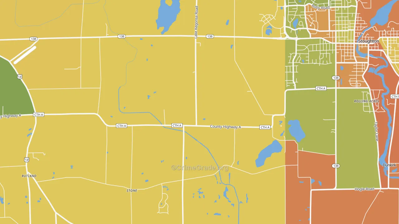 Stone, WI Map of Burglary Rates