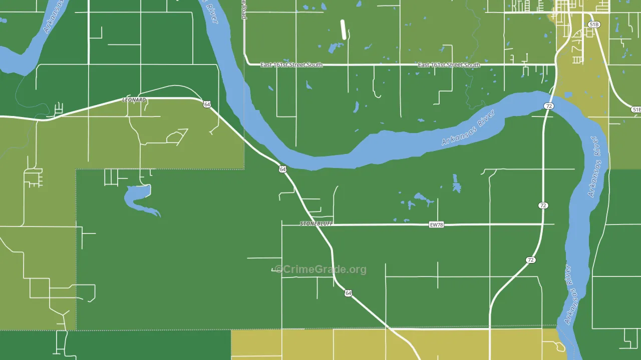 Stonebluff, OK Map of Burglary Rates