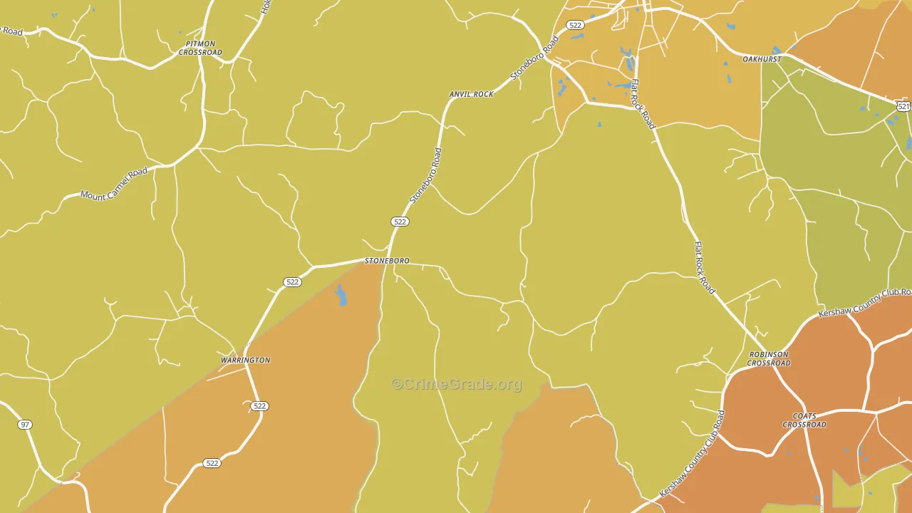 Stoneboro, SC Map of Burglary Rates