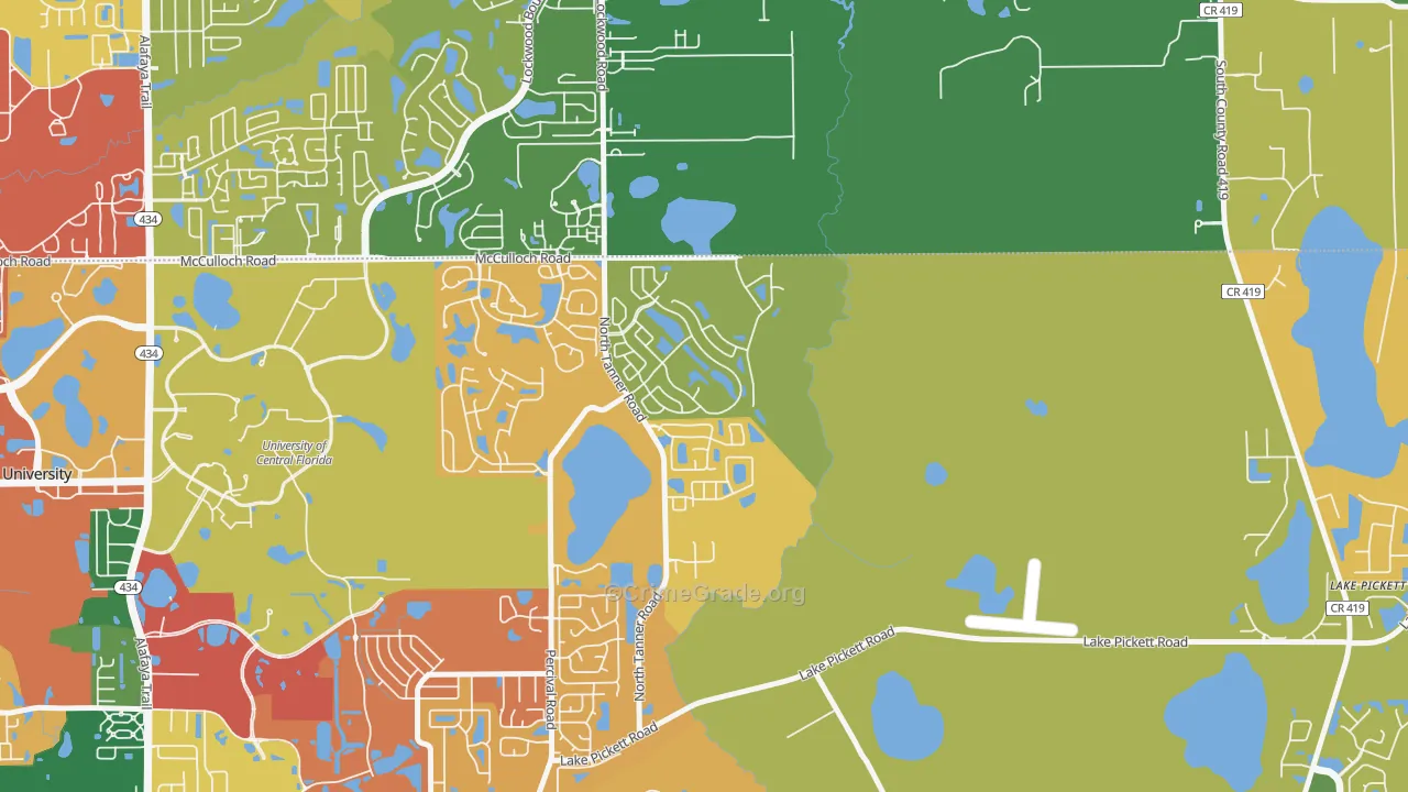 Stonemeade, Alafaya, FL Map of Burglary Rates