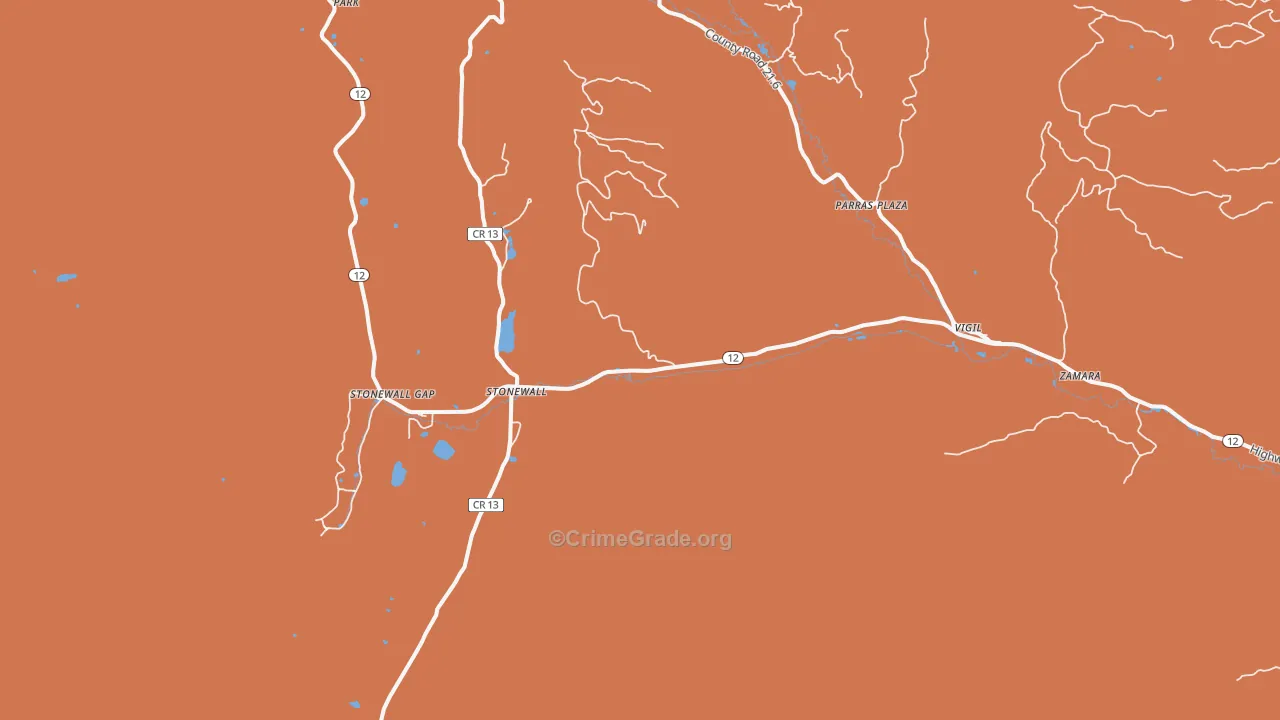 Stonewall, CO Map of Burglary Rates