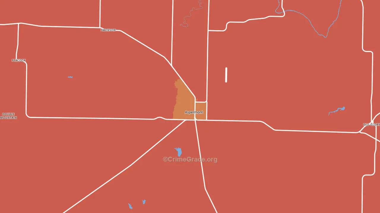 Stonewall County, TX Map of Burglary Rates
