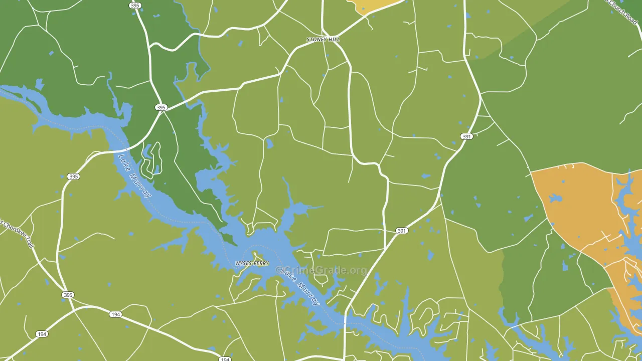 Stoney Hill, SC Map of Burglary Rates