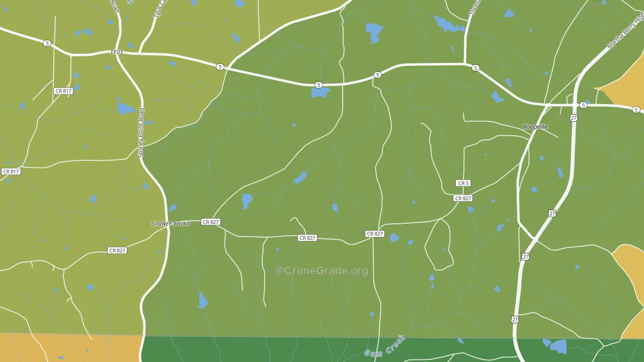 Stoney Point, GA Map of Burglary Rates