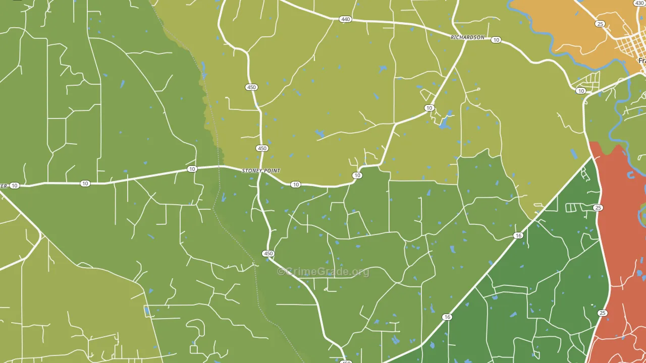 Stoney Point, LA Map of Burglary Rates