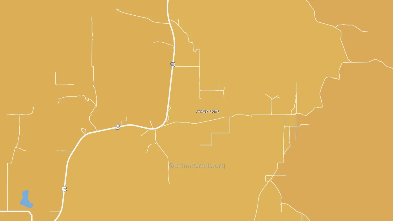 Stoney Point, OK Map of Burglary Rates