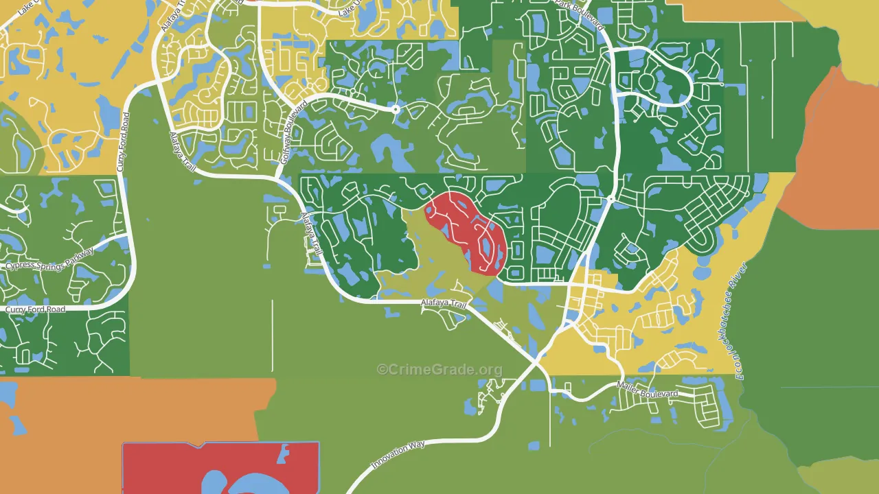 Stoneybrook, Alafaya, FL Map of Burglary Rates
